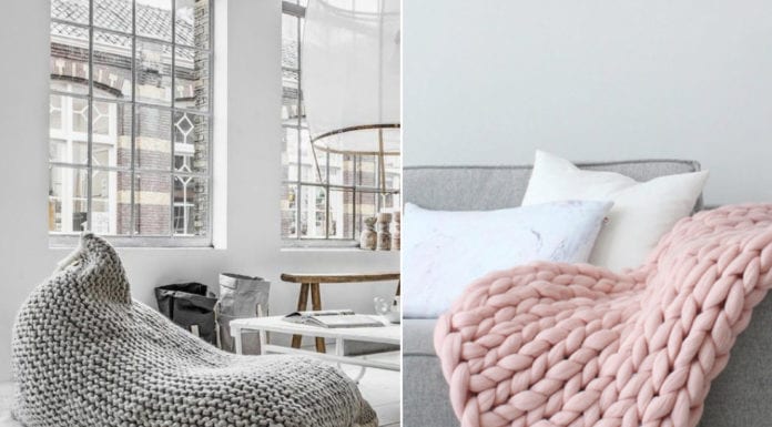 Wnętrza stworzone na szydełku i drutach