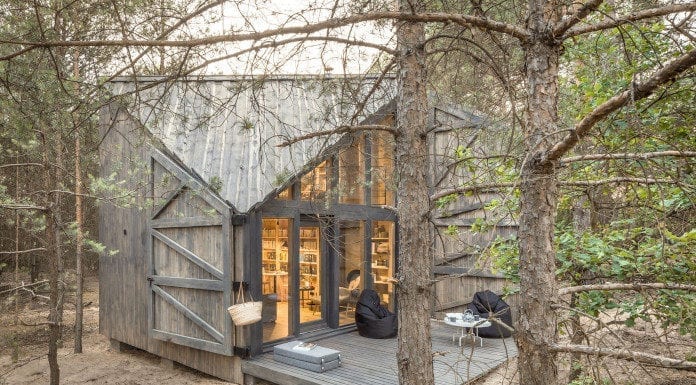 Bookworm Cabin Adelin Warszawa domek wynjęcie drewno las