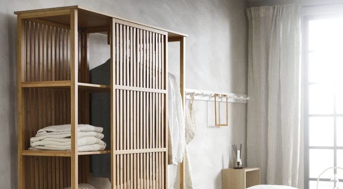 Przegląd nowości dla domu — kolekcje IKEA jesień-zima 2019 Regał z bambusa skandynawski styl pościel sypialnia