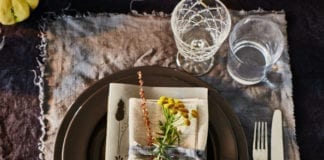 ikea klimatyczne mieszkanie aranżacje stołu naczynia talerze szklanka sztućce