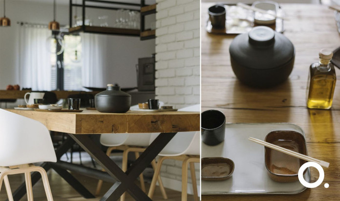 studio o inspiracje biel drewno stal jadalnia kuchnia stół