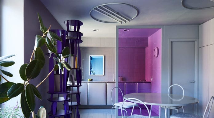 Futurystyczne wnętrze w liliowych odcieniach futurystyczne-wnętrze-fiolet-szarość-inspiacje-kuchnia-anekt-salon