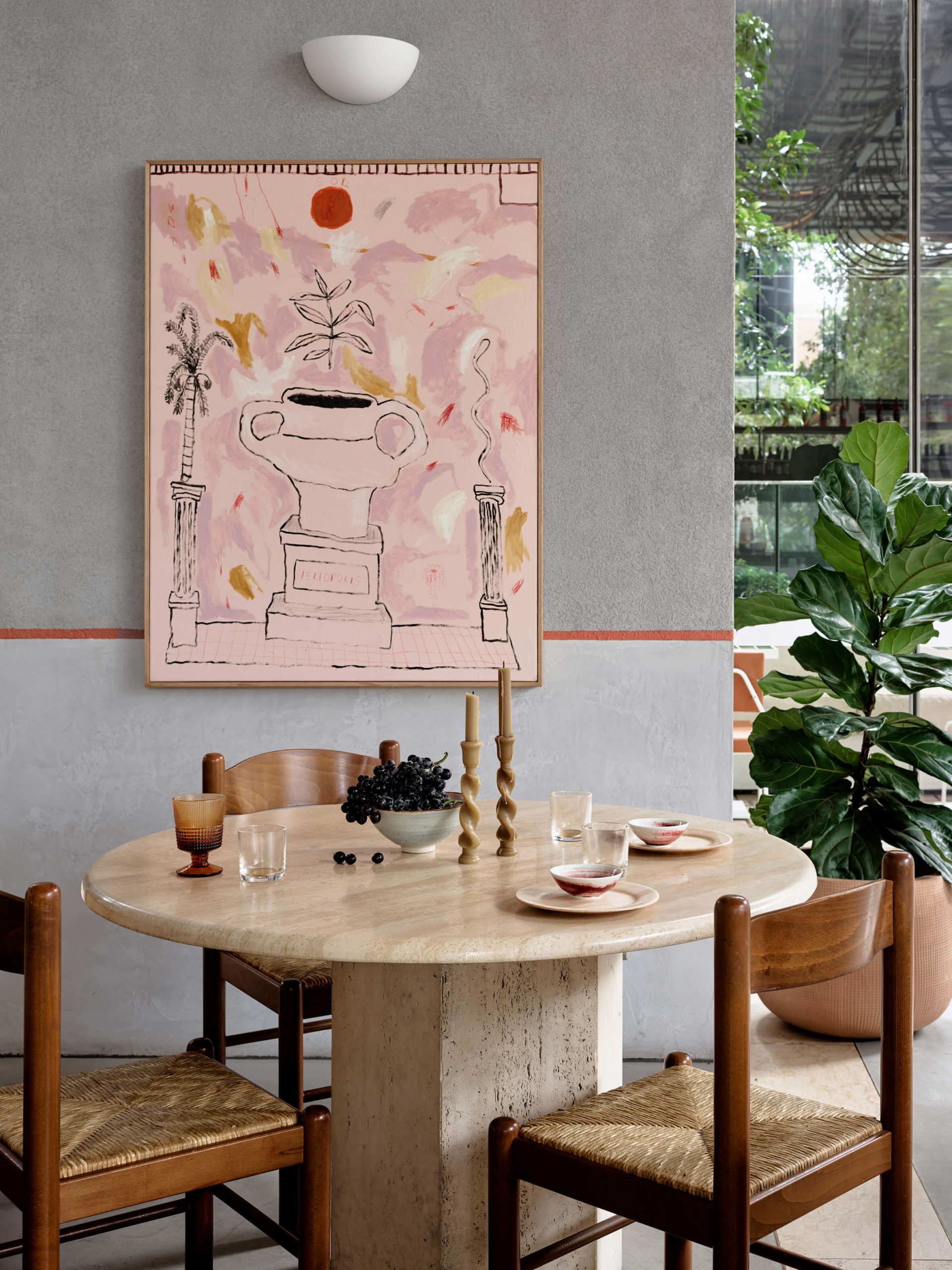wystrój-restauracji-inspiracje-wnętrze-drewno-rattan-biel-nowoczesne-stół-krzesła